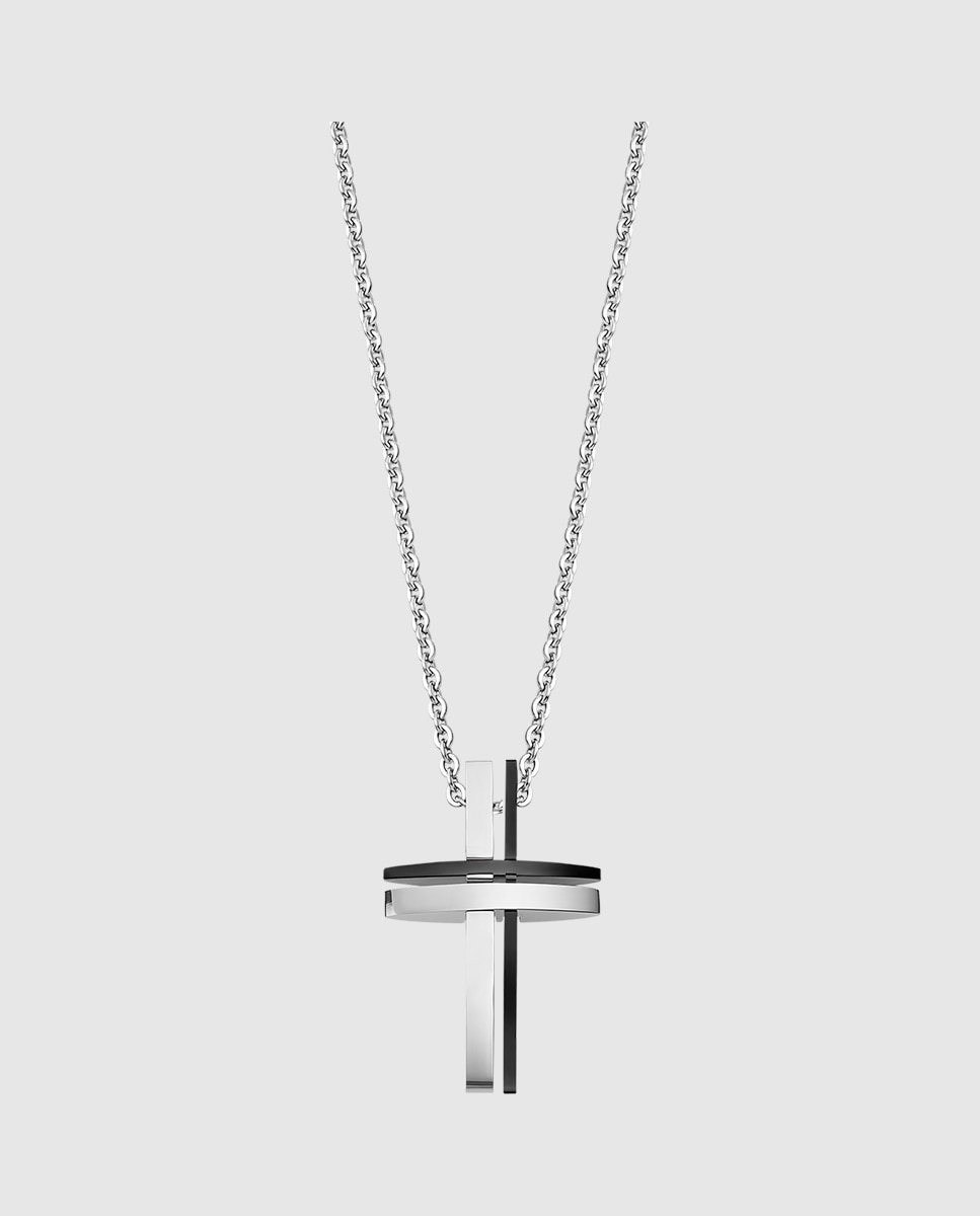 Colares Lotus Style Ls1984-1 1 Men In Black de Aço Inoxidável com Acabamento Brilhante Prateado-1