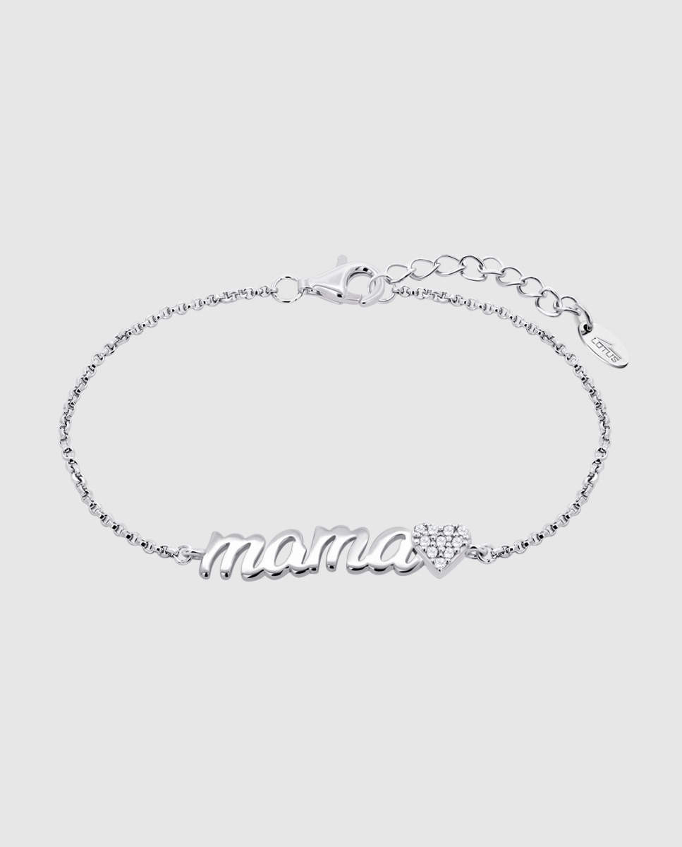 Pulseira de Corrente Lotus Silver Lp1808-2 5 Mother's Love de Prata com Acabamento Brilhante Prateado-1