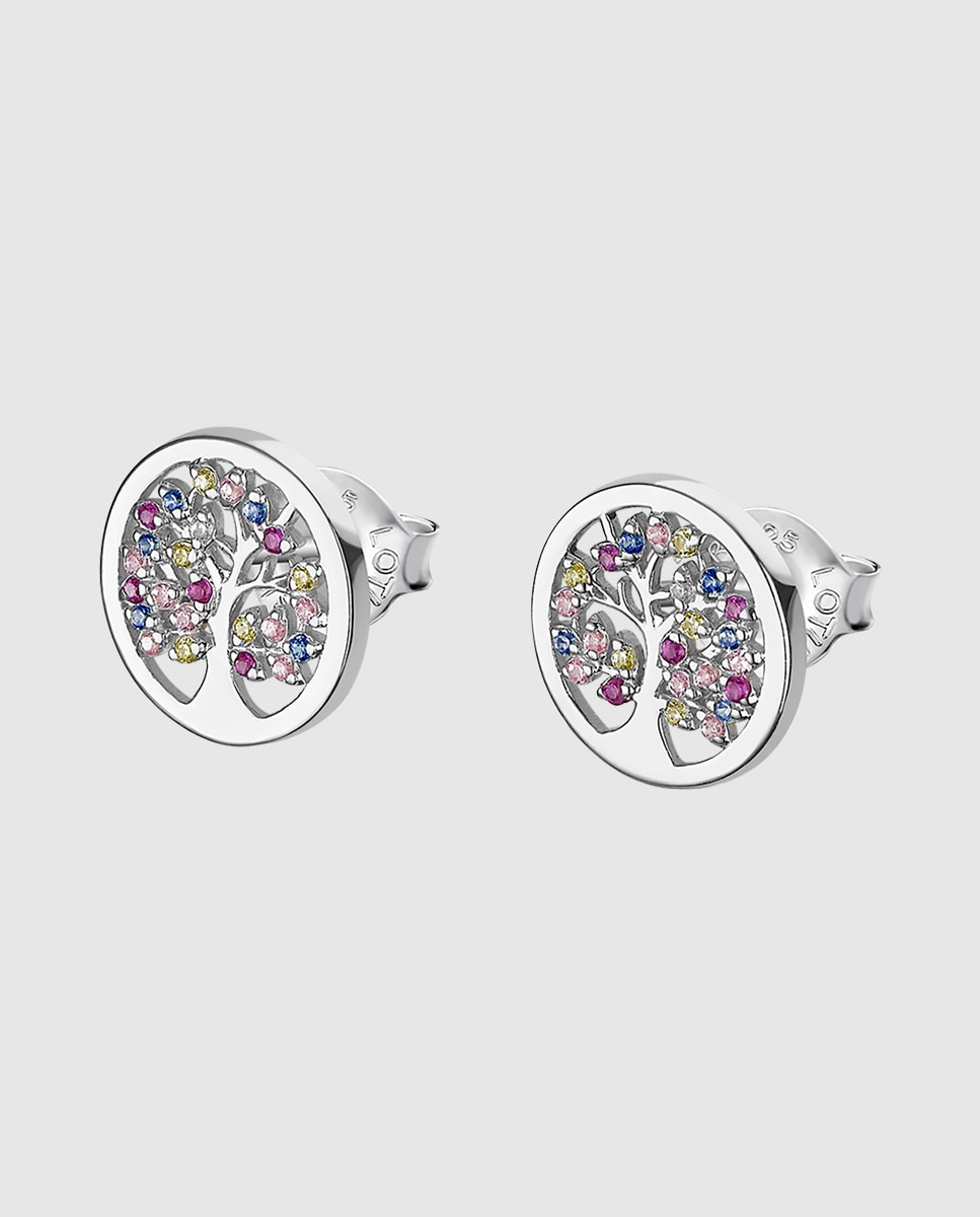 Brincos Lotus Silver Lp1890-4/1 Rainbow de Prata com Acabamento Brilhante e Zirconita Multicolor-1