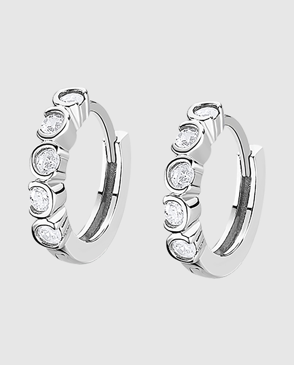 Brincos Lotus Silver Lp1785-4/1 Pure Essential de Prata com Acabamento Brilhante e Zircônias Prateado-1