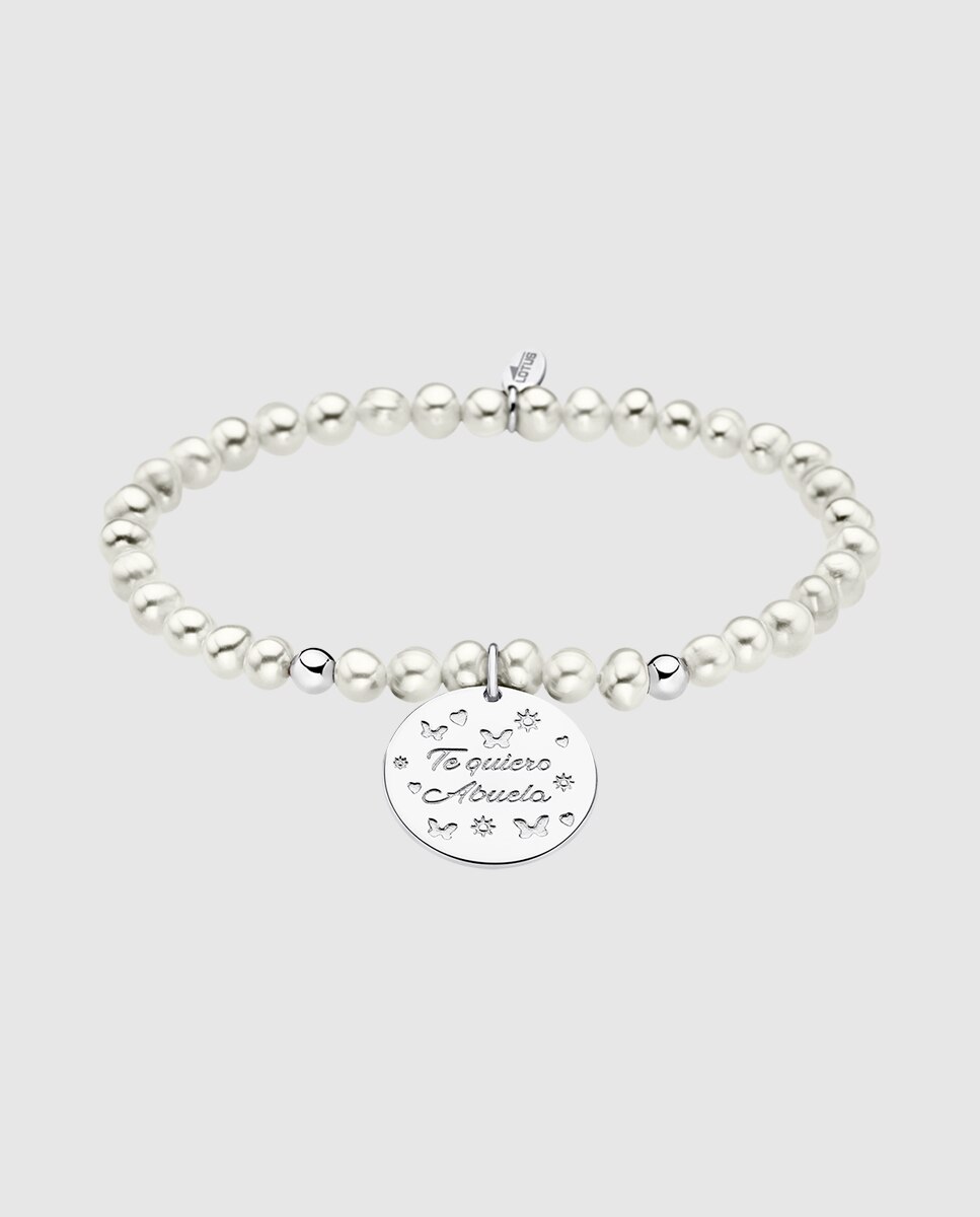 Pulseira Lotus Silver Lp1950-2/1 Pearls de Prata com Acabamento Brilhante e Bola Prateada Branco-1