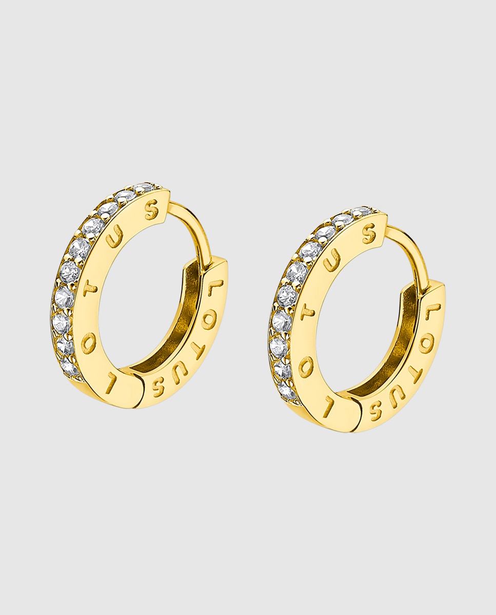 Brincos Lotus Silver Lp1887-4/4 Hoops de Prata com Acabamento Brilhante e Zircónios Ouro / Prata-1