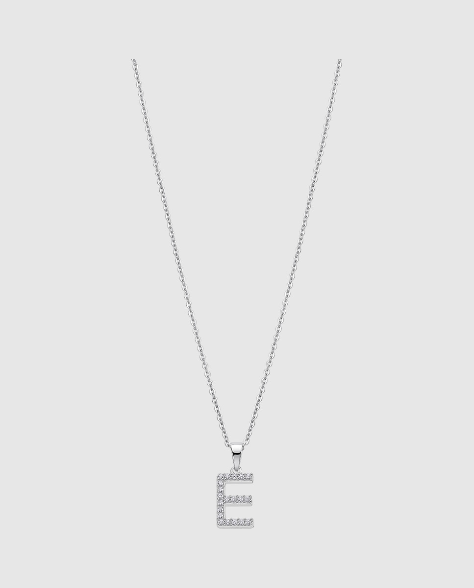 Colar Lotus Silver Lp1958-1/e Letters de Prata com Acabamento Brilhante e Zircônias Branco-1