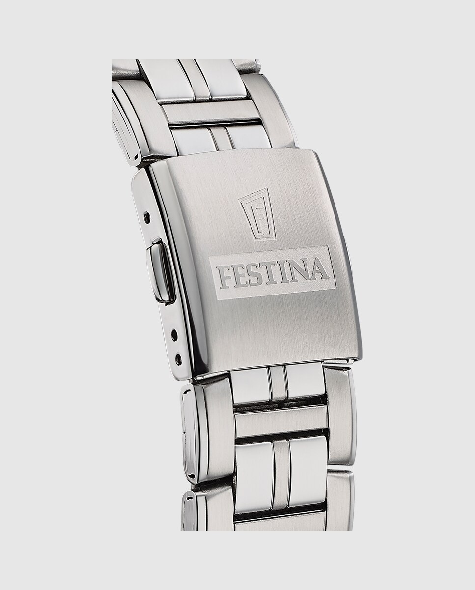 Relógio F20445/3 Multifunções de Aço Prateado Prata-2