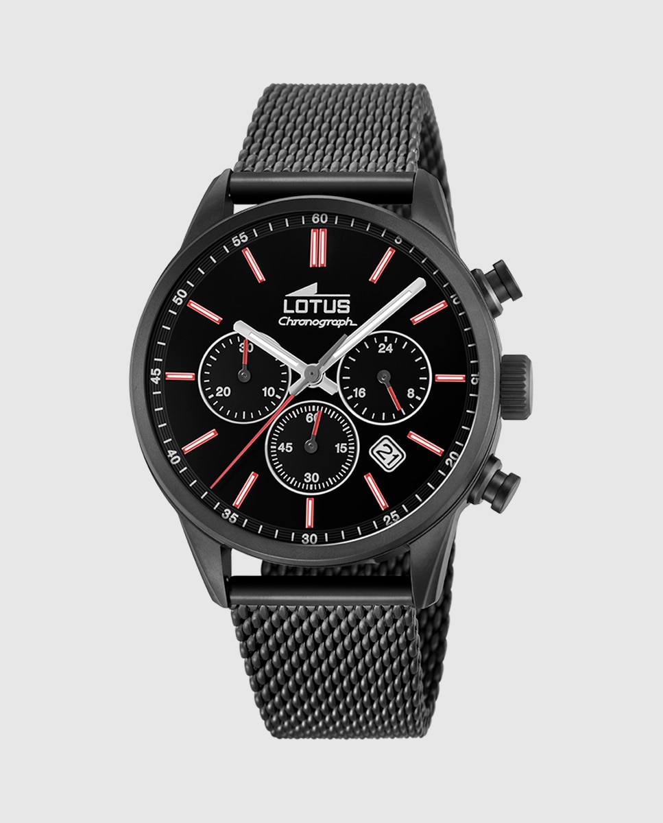 Relógio 18700/1 Chrono de Aço em Preto Preto-1