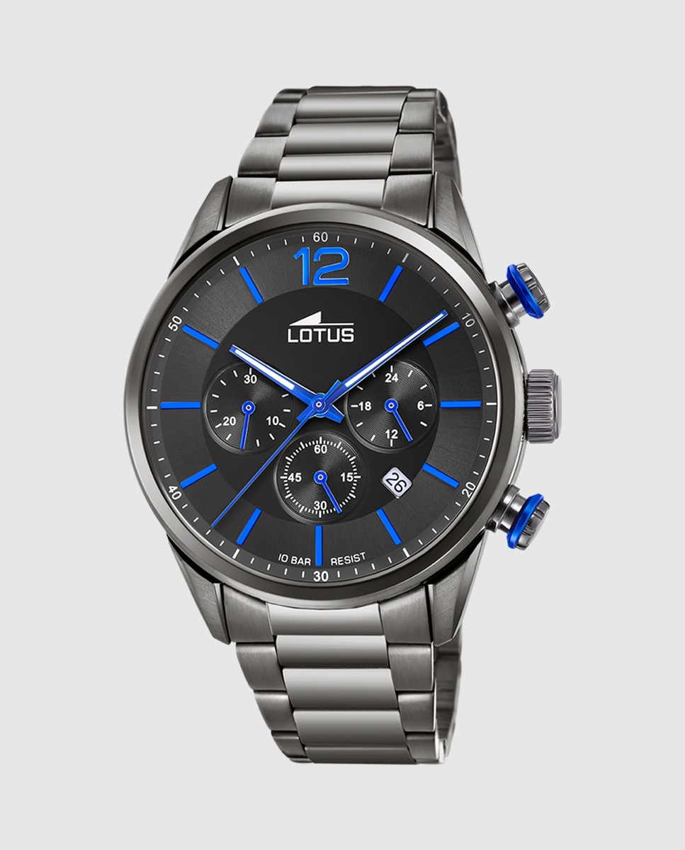 Relógio 18686/3 Chrono de Aço em Preto Preto / Azul-1