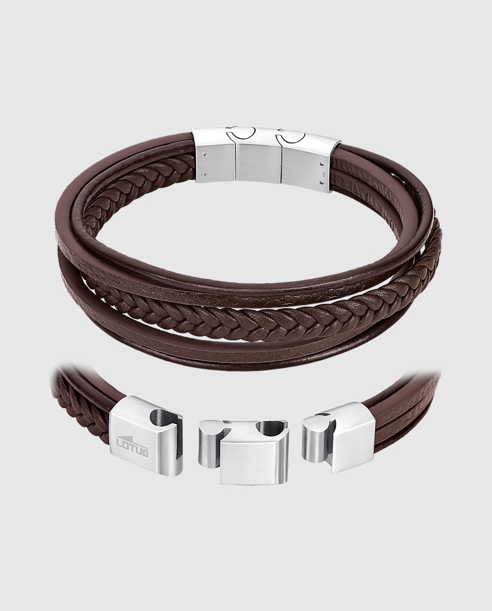 Pulseira Lotus Style Ls2051-2/1 Urban Man de Couro com Acabamento Mate Castanho-escuro-1