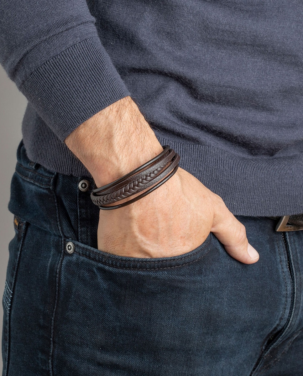 Pulseira Lotus Style Ls2051-2/1 Urban Man de Couro com Acabamento Mate Castanho-escuro-2