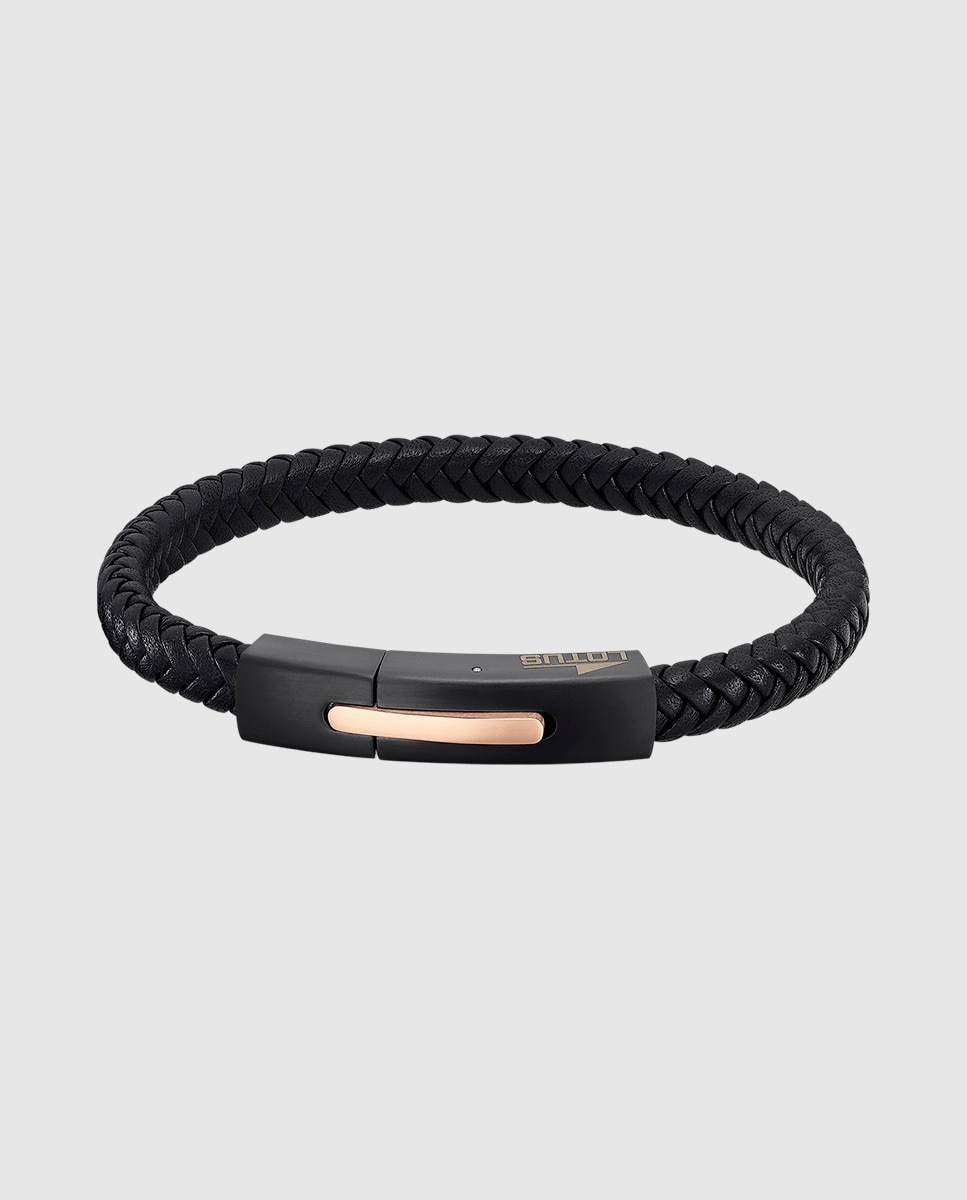 Pulseira Lotus Style Ls2055-2/4 Urban Man de Couro com Acabamento Mate Preto-1
