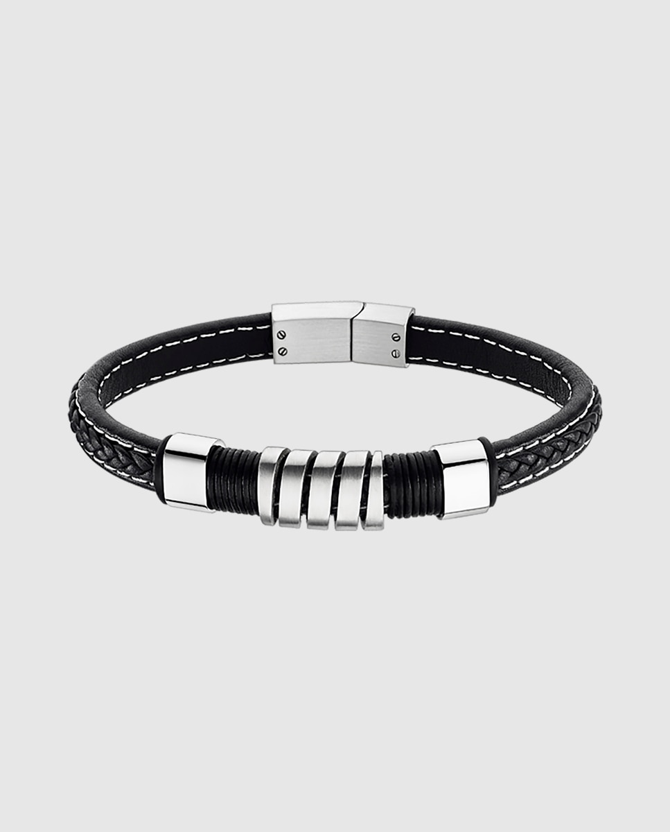 Pulseira Lotus Style Ls2056-2/1 Men Basic de Couro Preto / Crómio-1