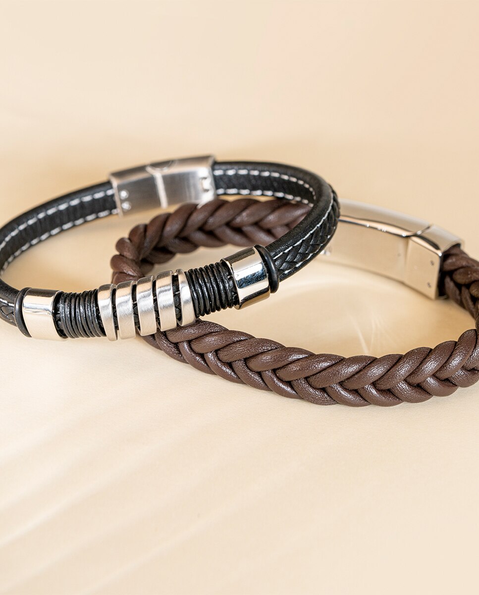 Pulseira Lotus Style Ls2056-2/1 Men Basic de Couro Preto / Crómio-2