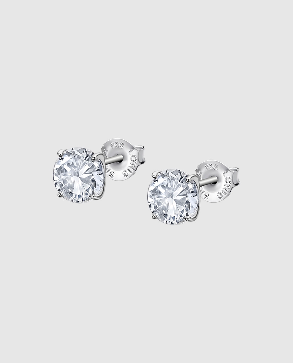 Brincos Lotus Silver Lp2005-4/1 Charming Lady de Prata com Acabamento Brilhante e Zircônias Branco-1