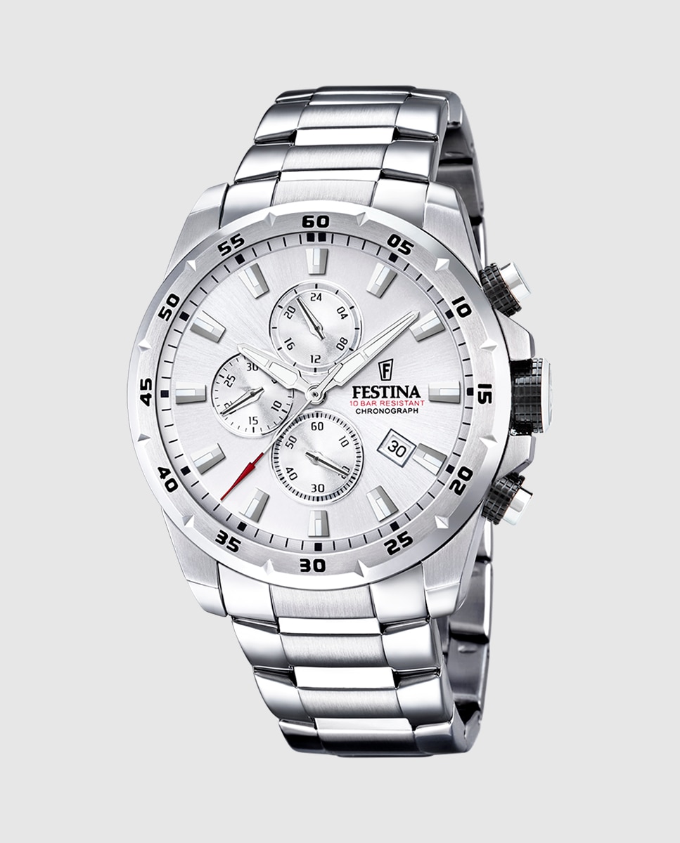 Relógio F20463/1 Chrono Sport de Aço Prateado Prata-1