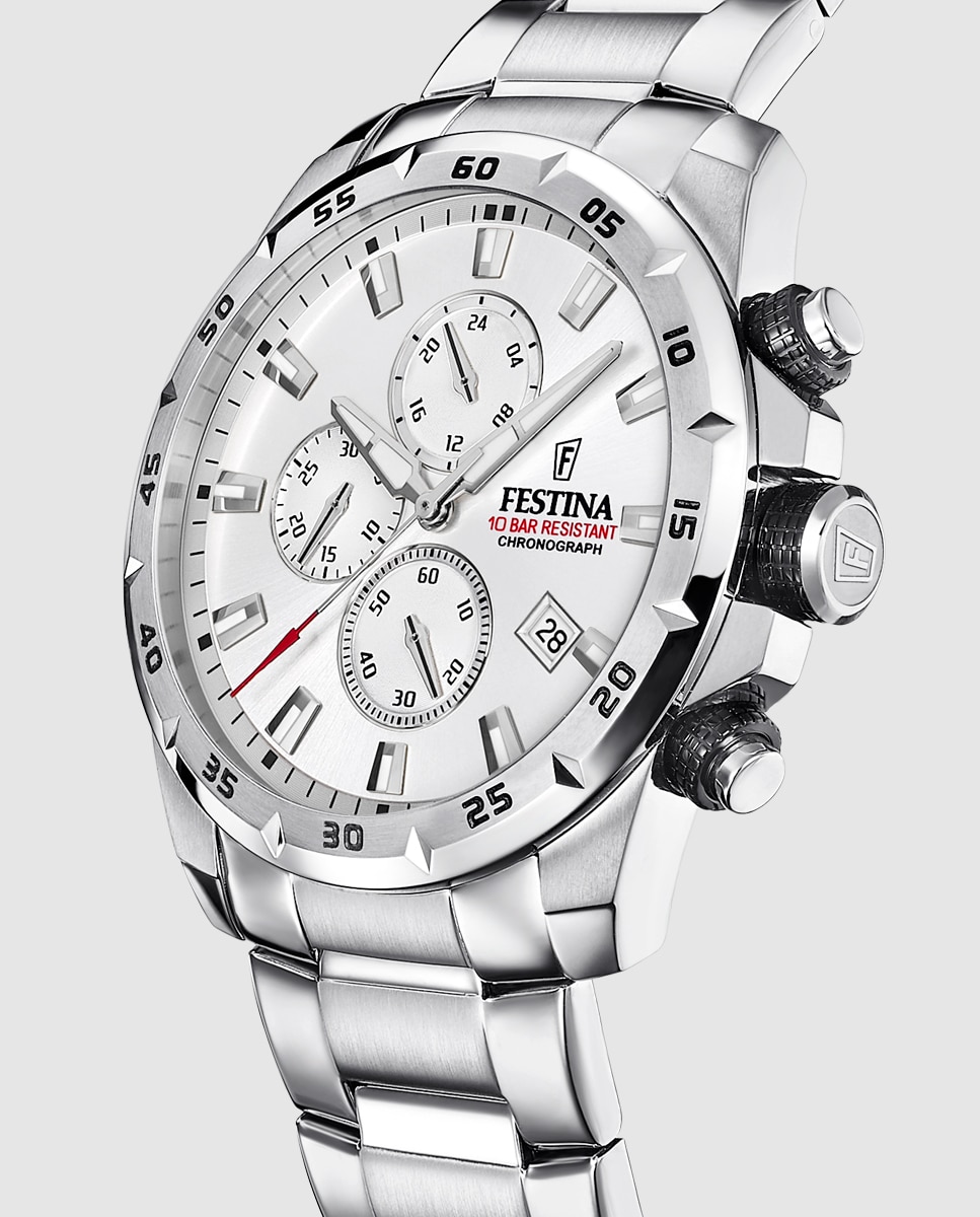 Relógio F20463/1 Chrono Sport de Aço Prateado Prata-2