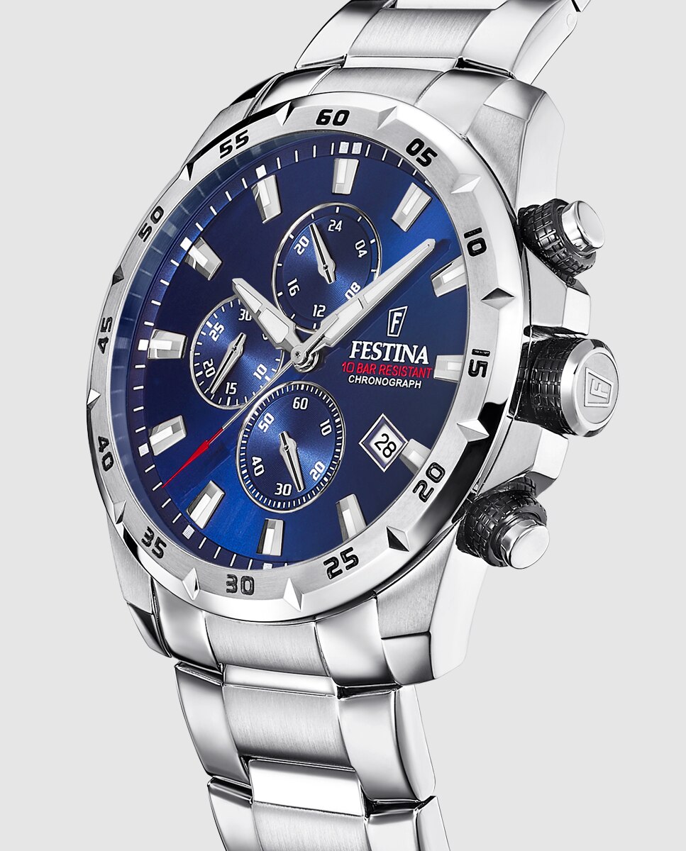 Relógio F20463/2 Chrono Sport de Aço Prateado Prata-2