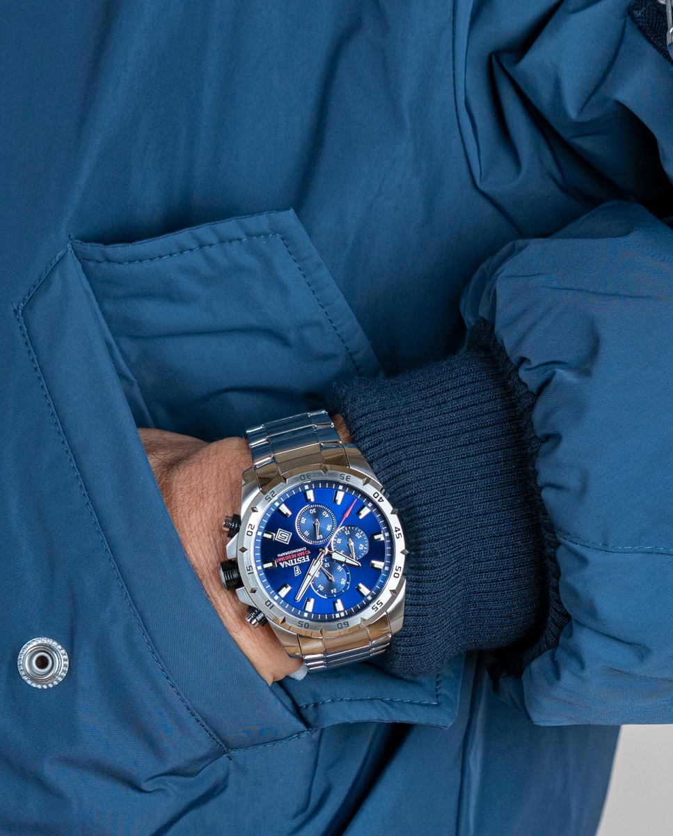 Relógio F20463/2 Chrono Sport de Aço Prateado Prata-4