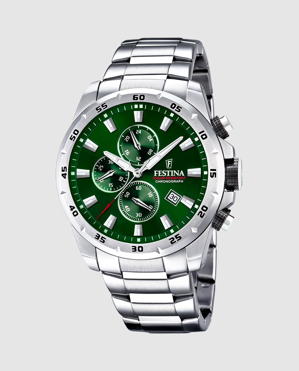 Relógio F20463/3 Chrono Sport de Aço Prateado Prata-1