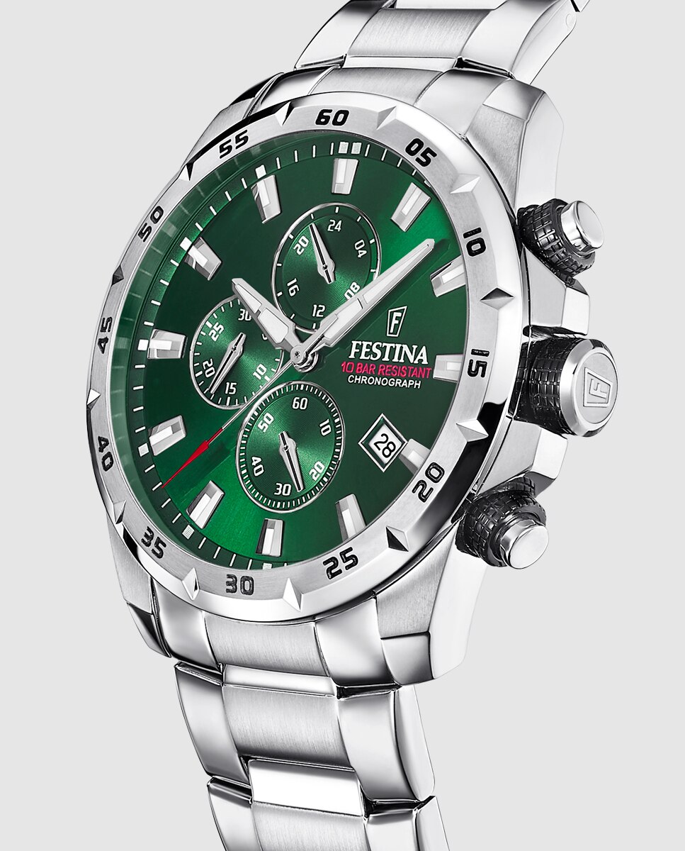 Relógio F20463/3 Chrono Sport de Aço Prateado Prata-2