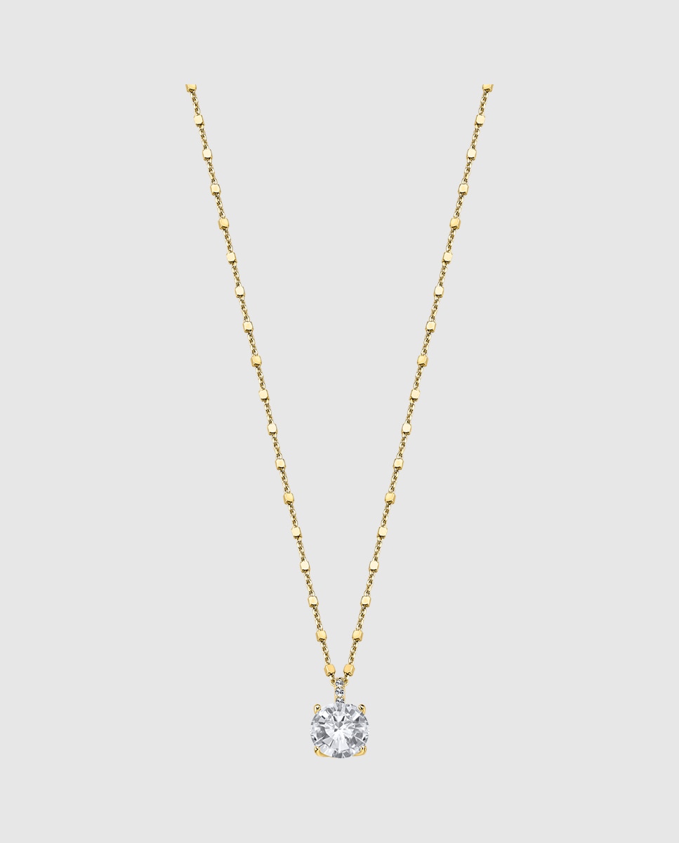 Colar Lotus Silver Lp2005-1/5 Charming Lady de Prata com Acabamento Brilhante e Zirconita Prateado-1