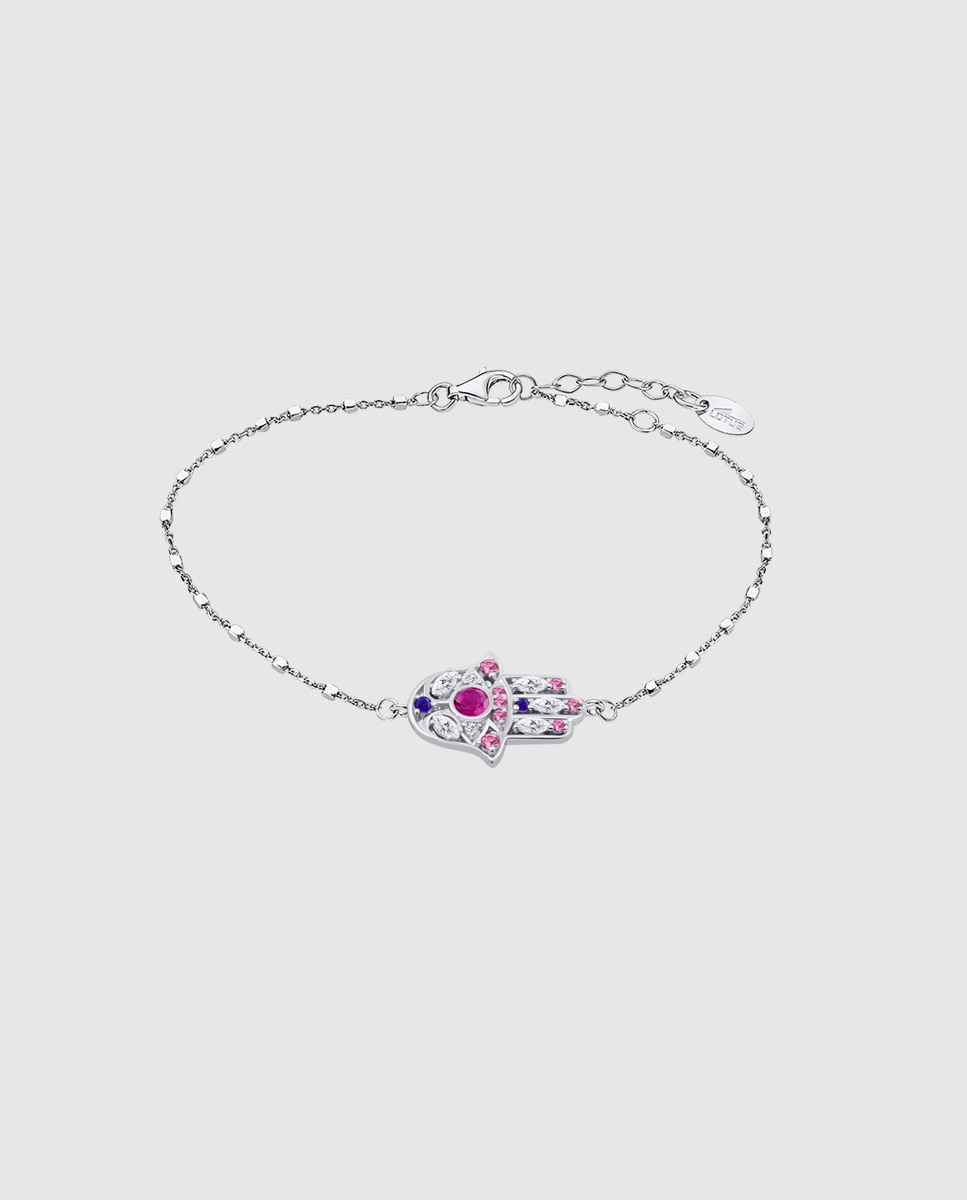 Pulseira Lotus Silver Lp1989-2/1 Mystic de Prata com Acabamento Brilhante e Zirconita Prata / Rosa-1
