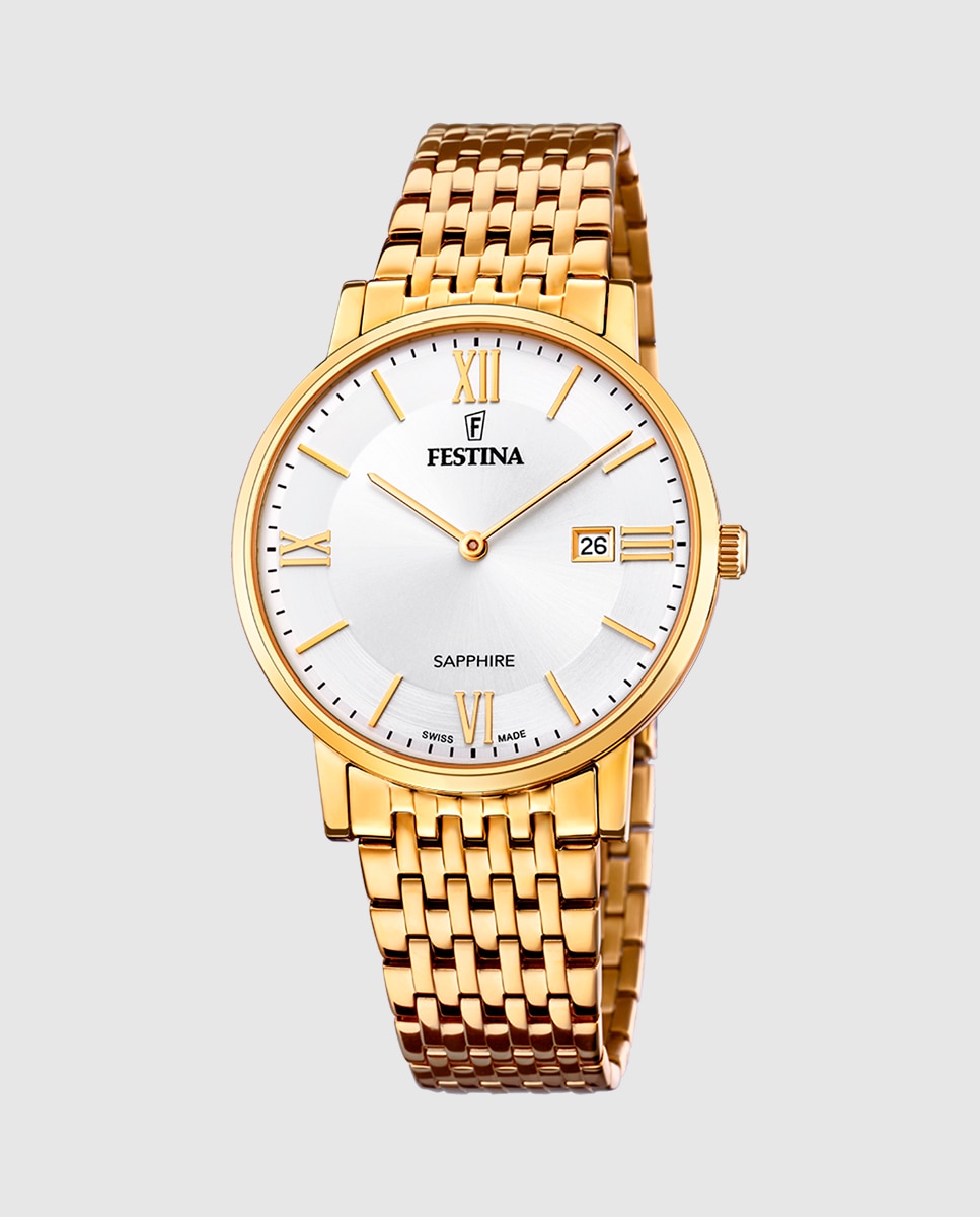 Relógio F20020/1 Swiss Made de Aço Dourado Ouro-1