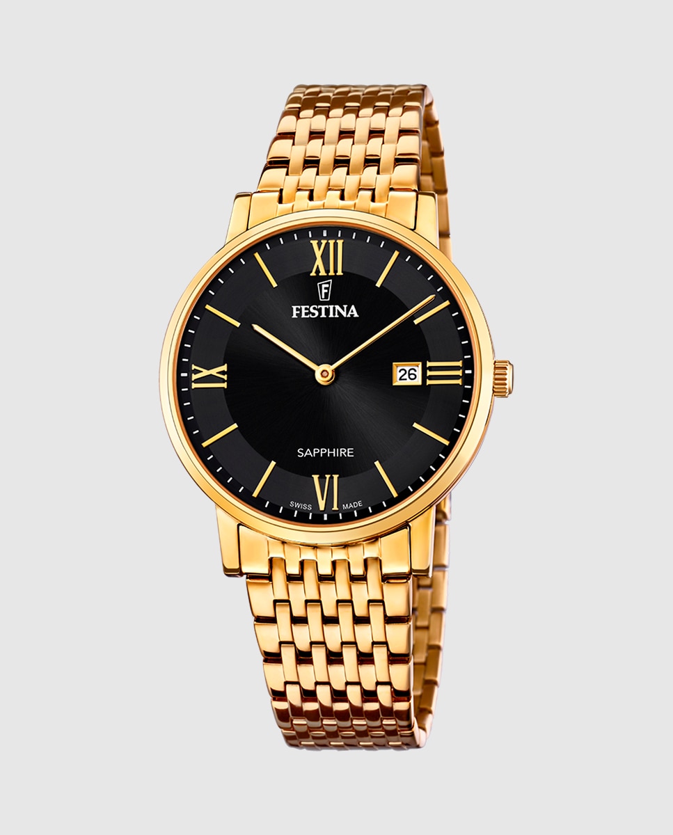 Relógio F20020/3 Swiss Made de Aço Dourado Ouro-1