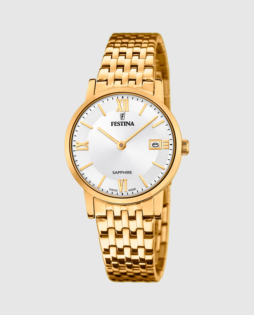 Relógio F20021/1 Swiss Made de Aço Dourado Ouro-1