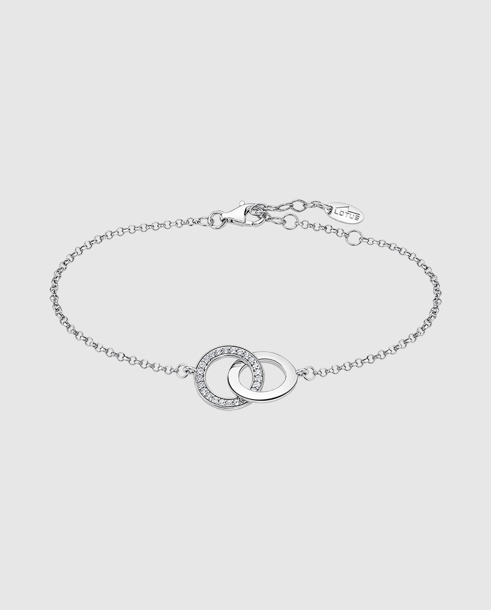 Pulseira de Corrente Lotus Silver Lp1990-2 1 Moments de Prata com Acabamento Brilhante e Zirconita Prateado-1