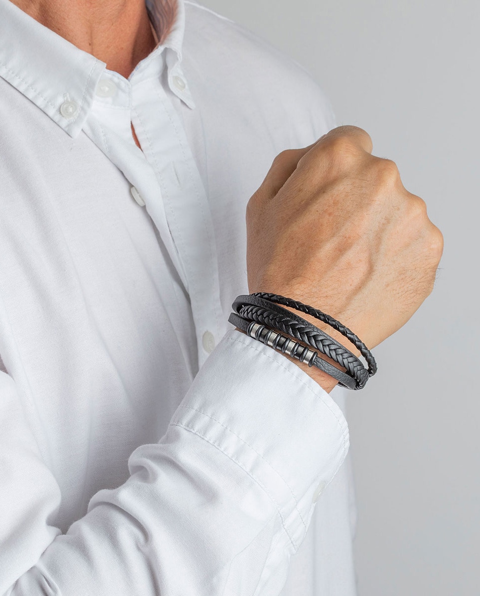 Pulseira Lotus Style Ls2101-2/1 Urban Man de Aço Inoxidável com Acabamento Mate Preto / Prata-2