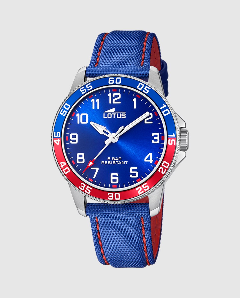 Relógio Infantil 18787/1 Junior Collection de Pele Azul com Pulseira de Oferta Azul / Preto-2