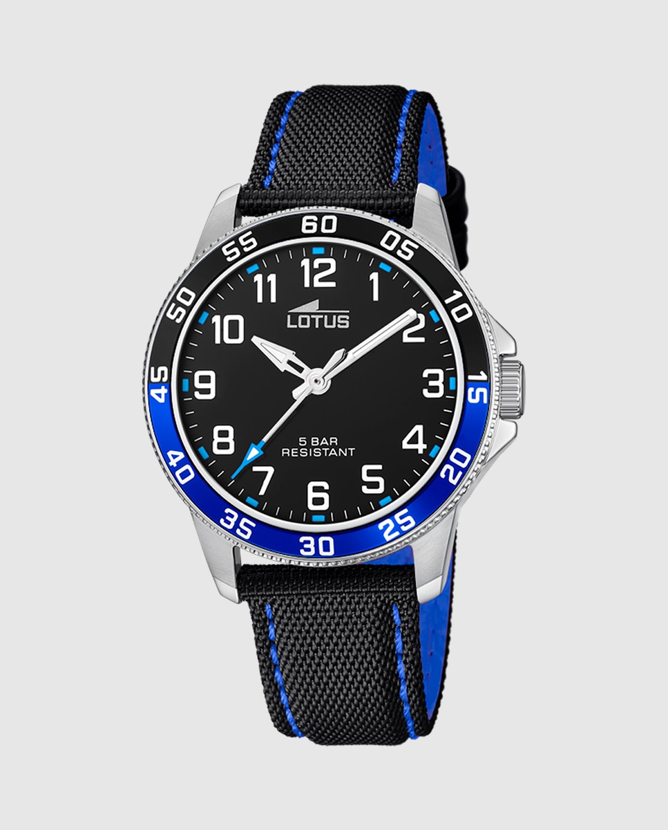 Relógio Infantil 18787/2 Junior Collection de Pele em Preto com Pulseira de Oferta Azul-2