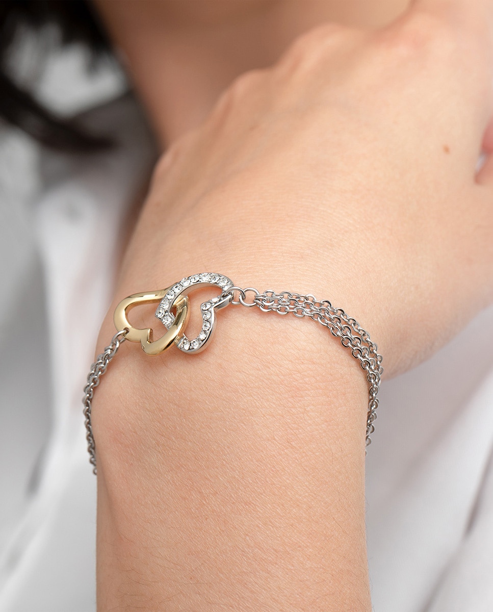 Pulseira de Corrente Lotus Style Ls2117-2 1 Woman's Heart de Aço Inoxidável com Acabamento Brilhante Prateado-2