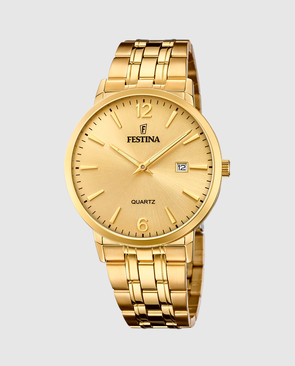 Relógio F20513/3 Aço Clássico de Aço Dourado Ouro-1