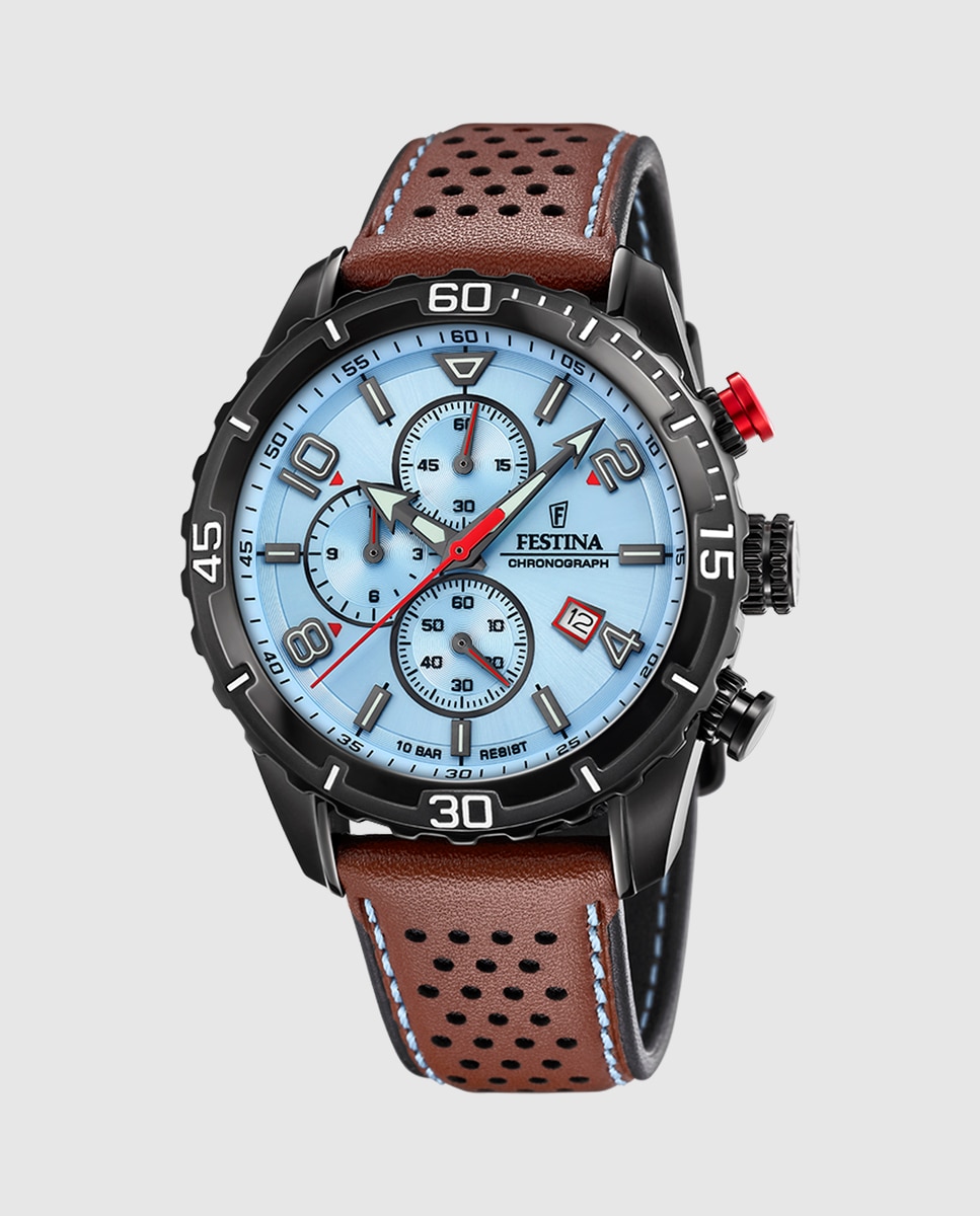 Relógio F20519/1 Chrono Sport de Pele em Castanho Castanho-1