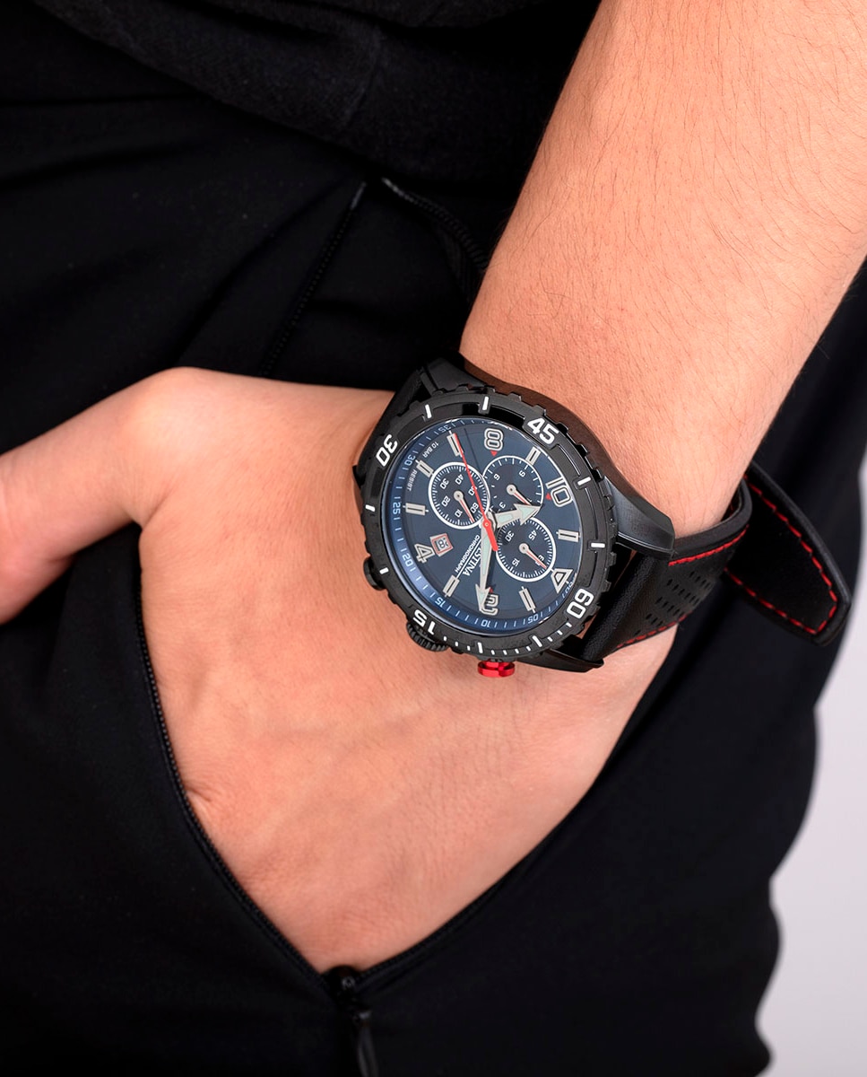 Relógio F20519/2 Chrono Sport de Pele em Preto Preto-2