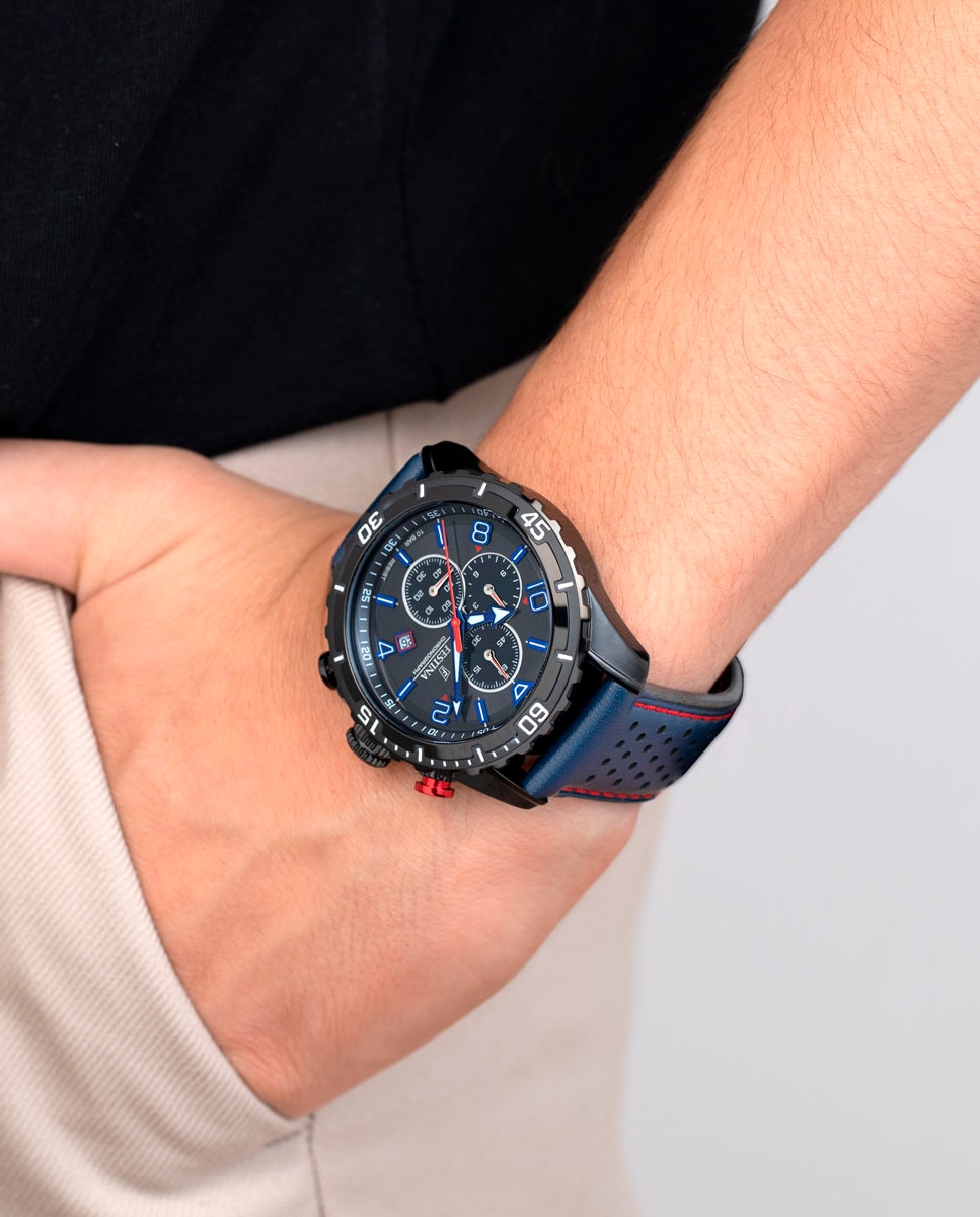 Relógio F20519/3 Chrono Sport de Pele em Azul Azul-2