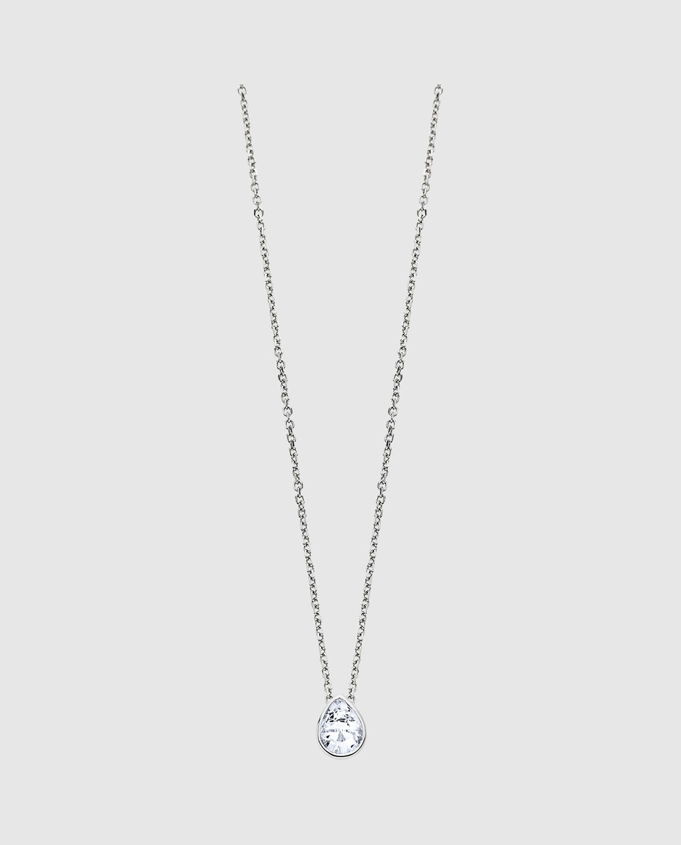 Colar Lotus Silver Lp3079-1/1 Pure Essential de Prata com Acabamento Brilhante e Zirconita Branco-1
