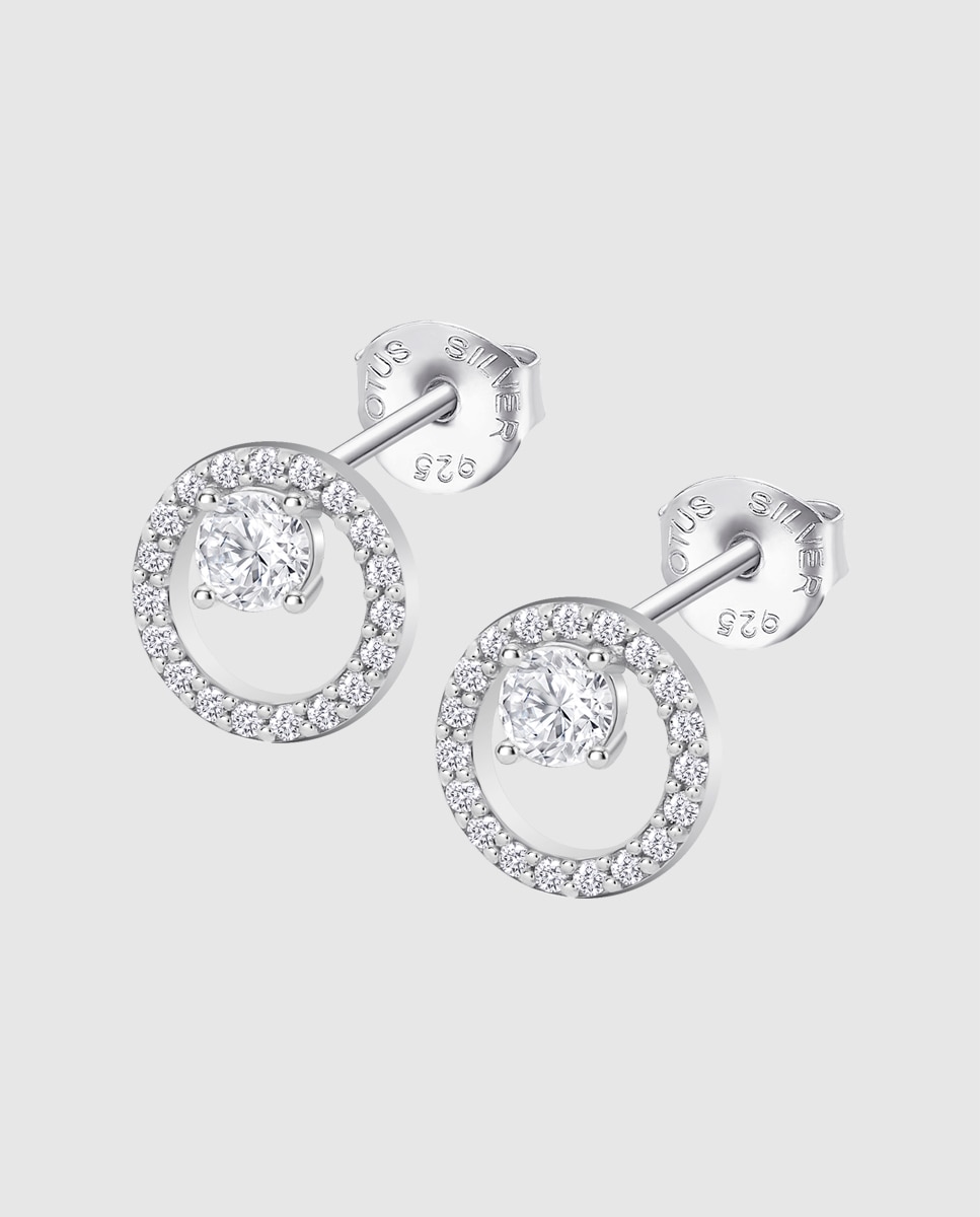 Brincos Lotus Silver Lp3080-4/1 Pure Essential de Prata com Acabamento Brilhante e Zirconita Branco-1