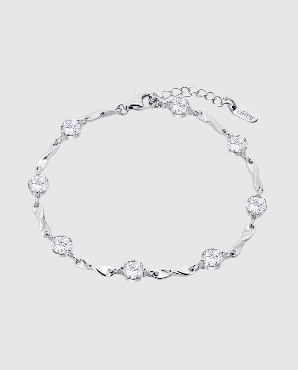 Pulseira Lotus Silver Lp3091-2/1 Trendy de Prata com Acabamento Brilhante e Zircônias Branco-1
