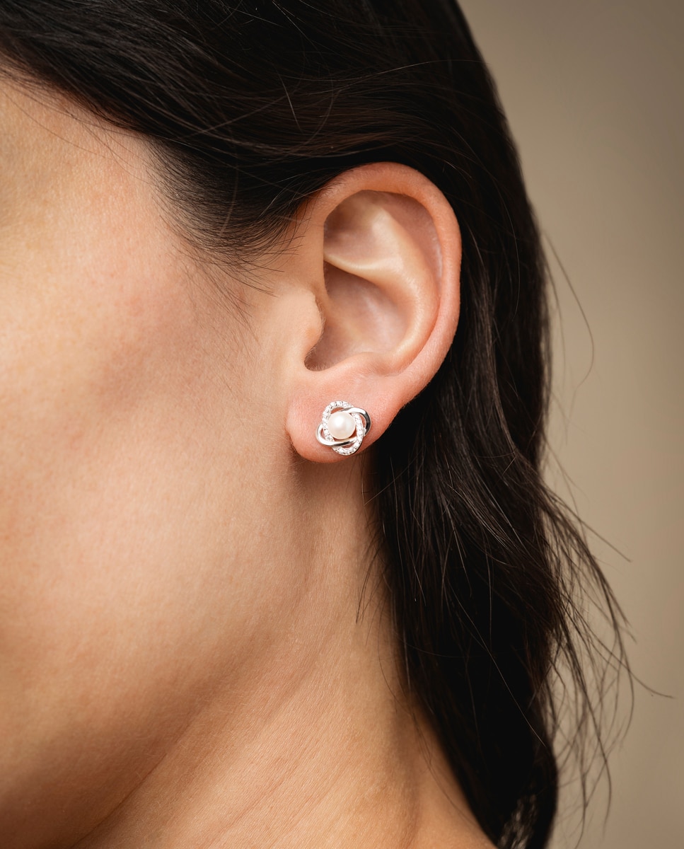 Brincos Lotus Silver Lp3094-4/1 Pearls de Prata com Acabamento Brilhante e Zirconita Branco-2
