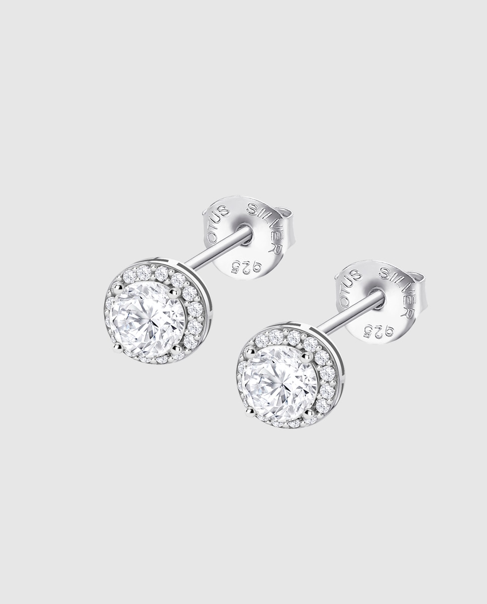 Brincos Lotus Silver Lp3104-4/1 Pure Essential de Prata com Acabamento Brilhante e Zirconita Branco-1