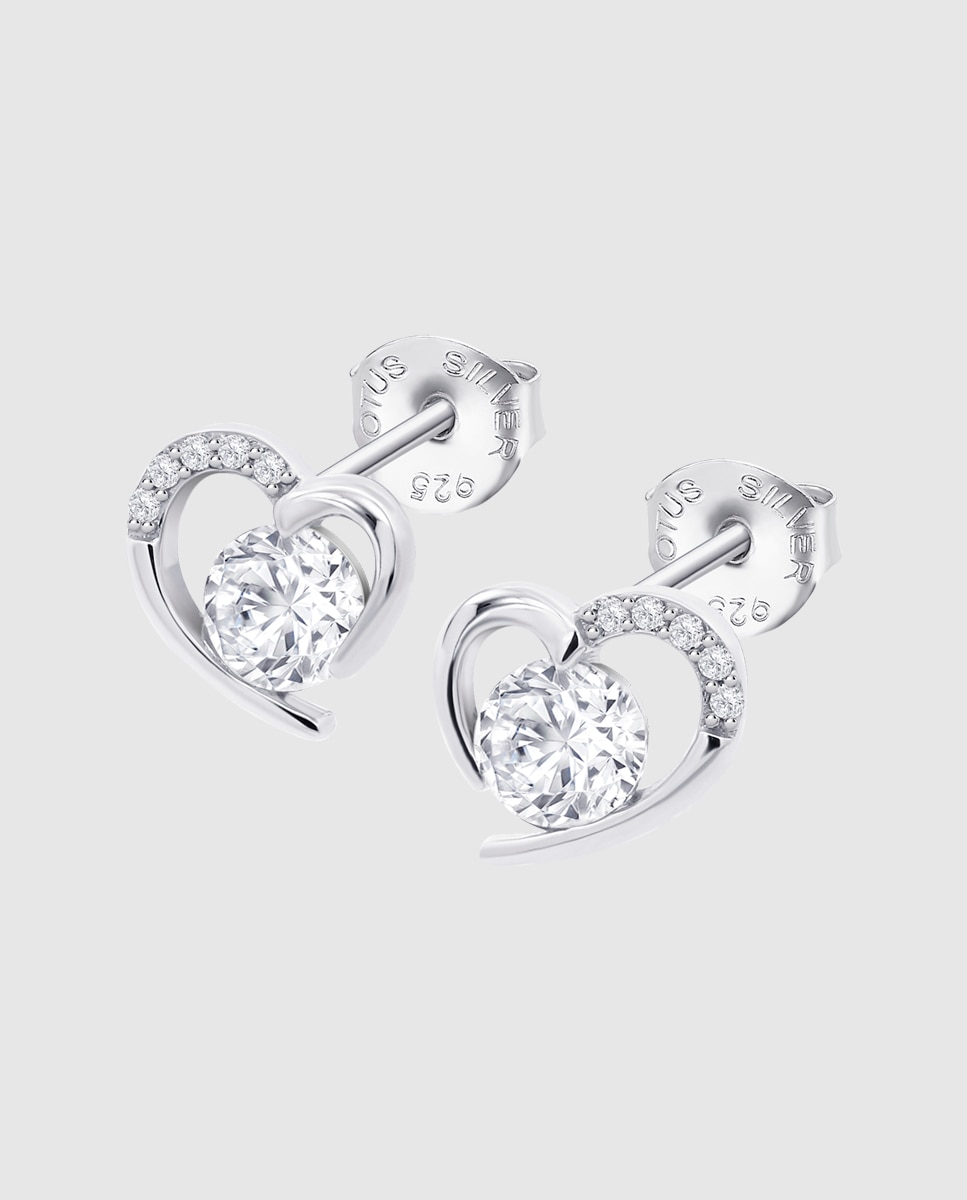 Brincos Lotus Silver Lp3106-4/1 Pure Essential de Prata com Acabamento Brilhante e Zirconita Branco-1