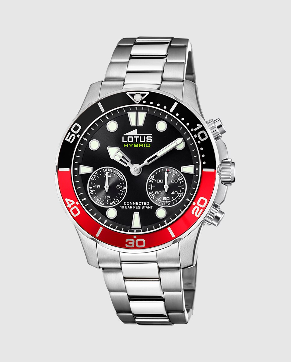 Relógio Tipo Smartwatch 18800 5 Connected de Aço Prateado Prata / Vermelho-1