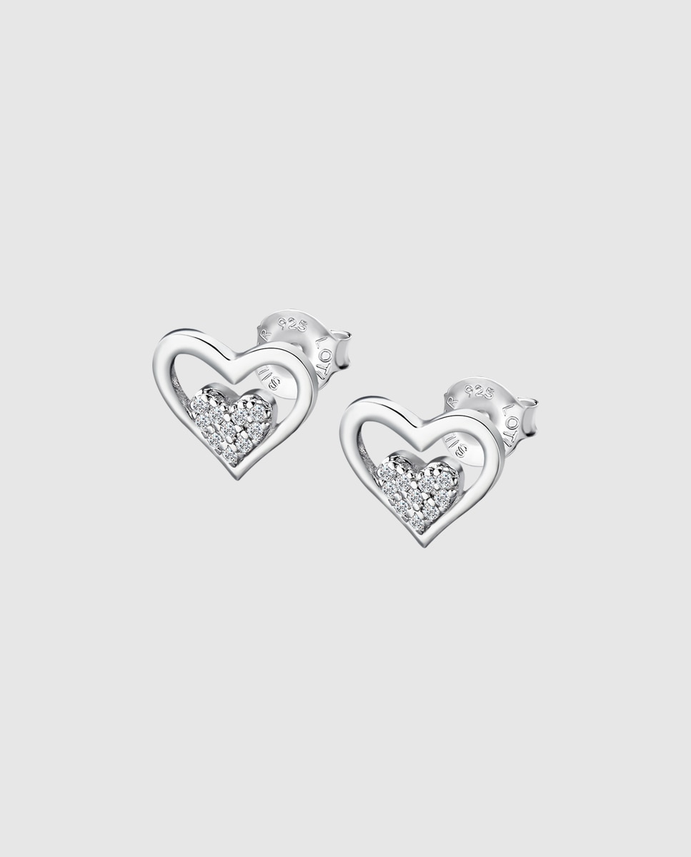 Brincos Lotus Silver Lp3124-4/1 Moments de Prata com Acabamento Brilhante e Zirconita Branco-1