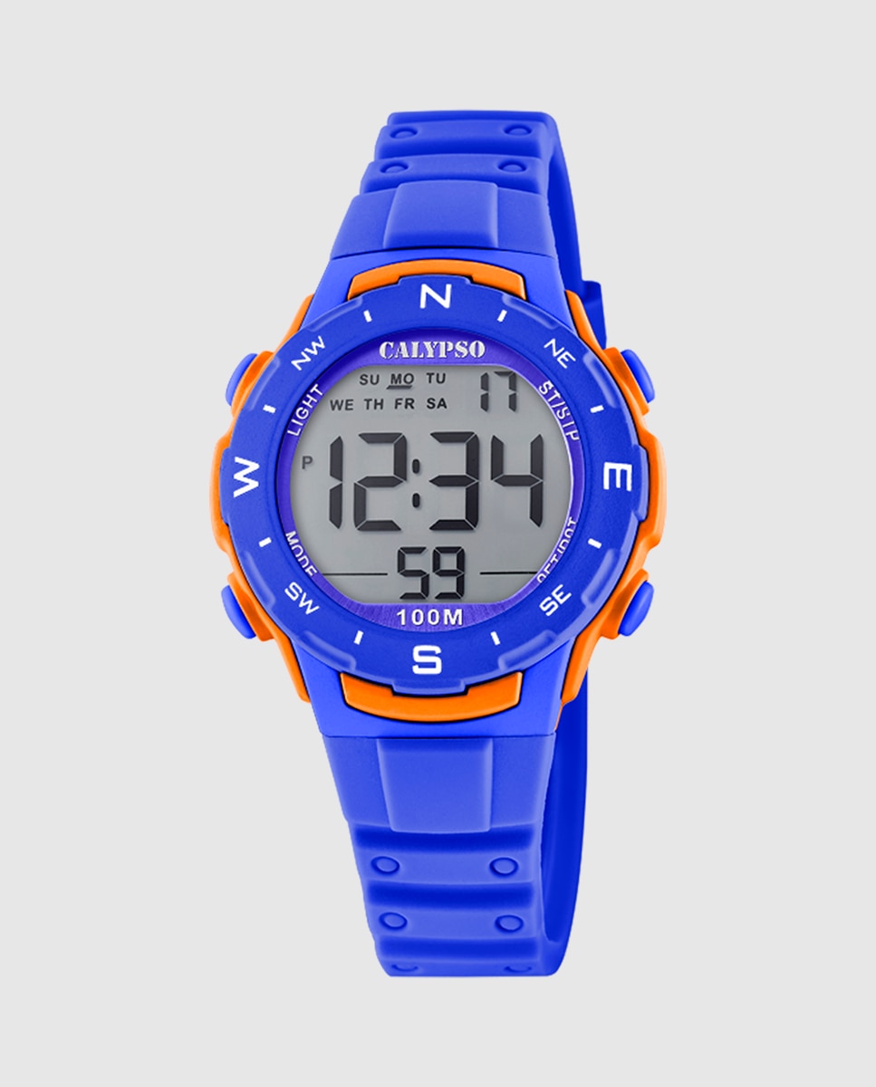 Relógio Infantil K5801/3 Digital Crush de Borracha em Azul Azul-1