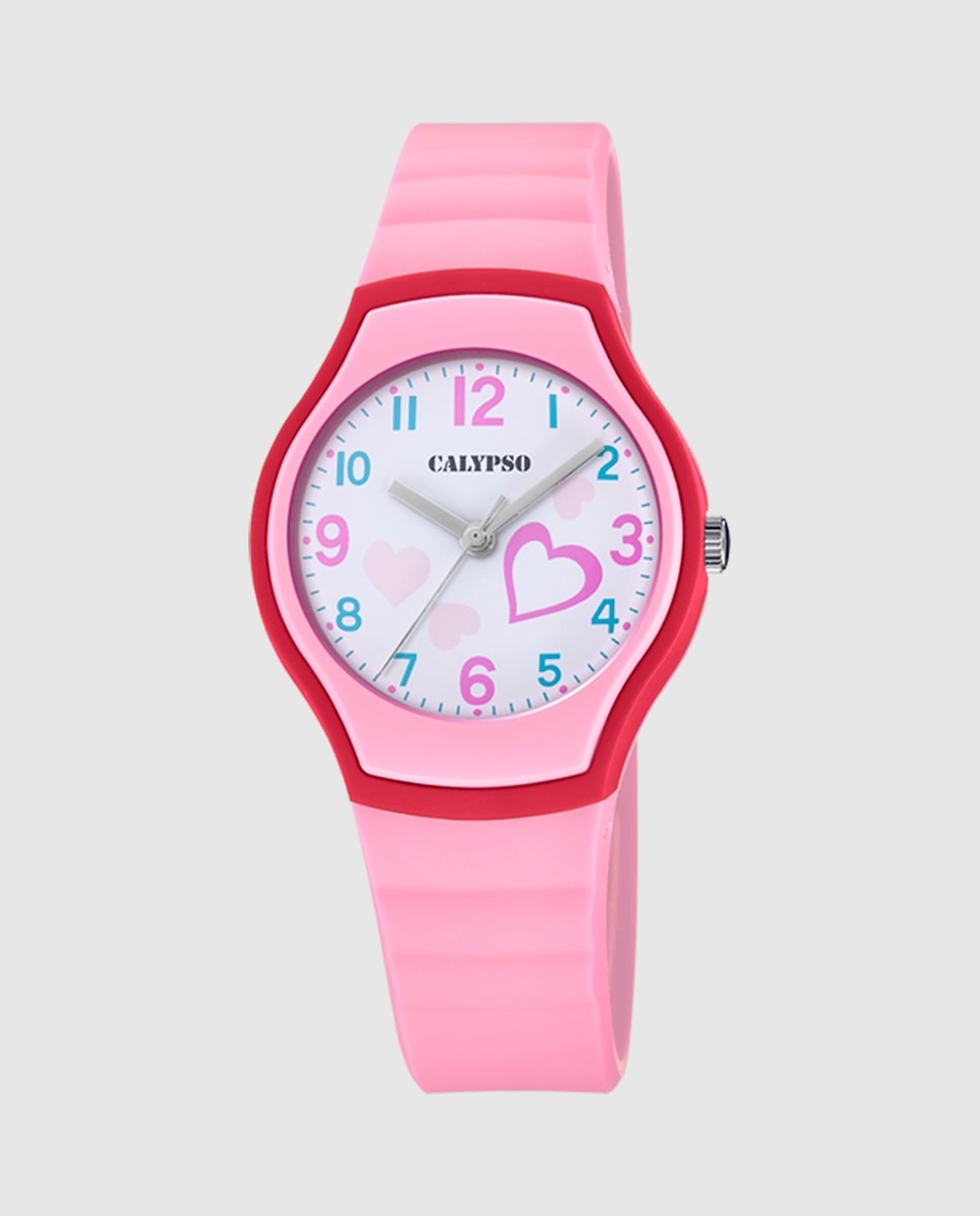 Relógio Infantil K5806/2 Junior Collection de Borracha em Rosa Rosa-1