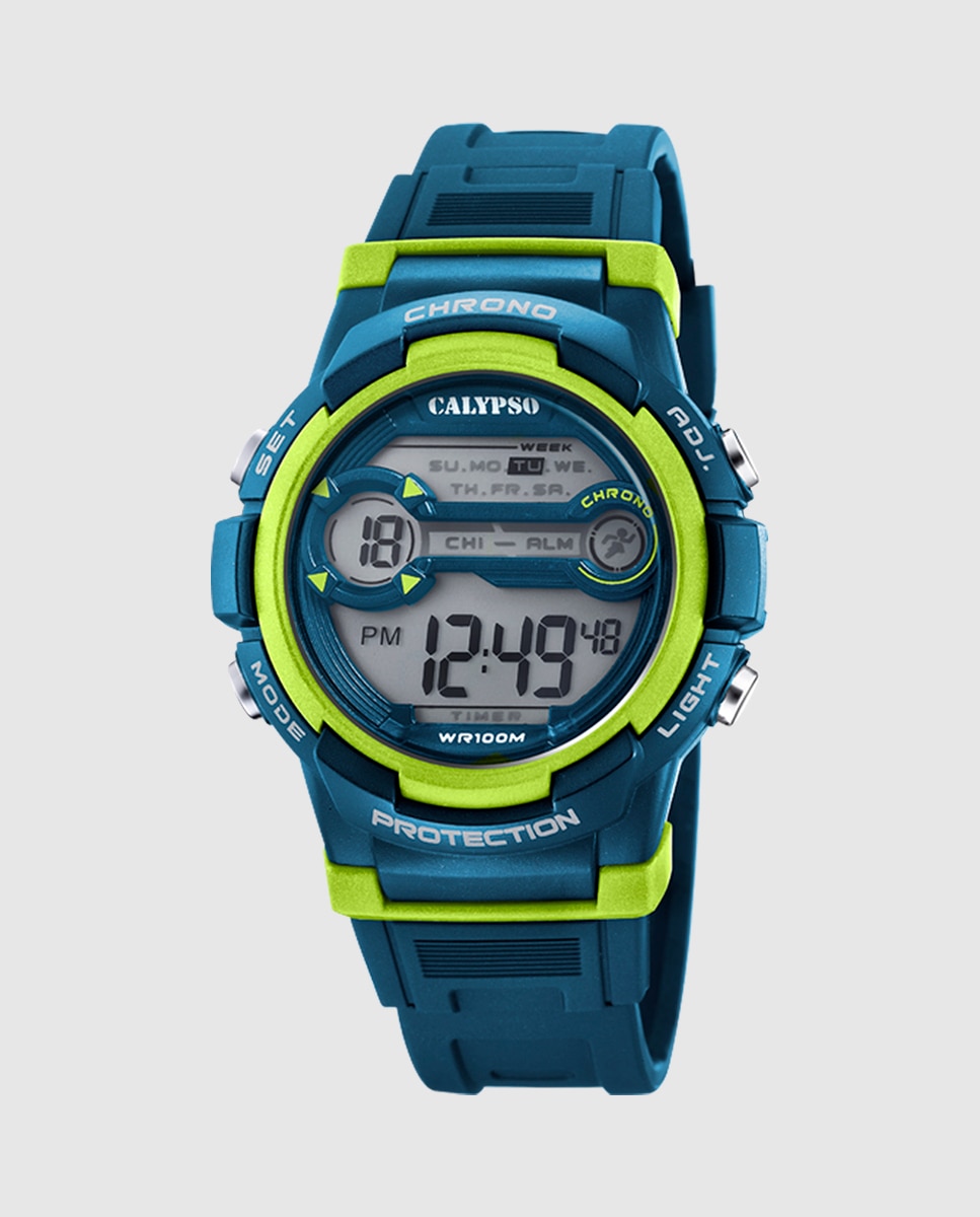 Relógio Infantil K5808/3 Digital Crush de Borracha em Azul Azul-1