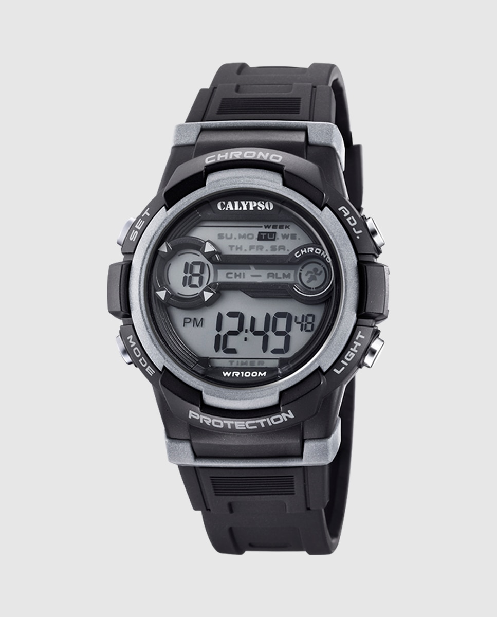 Relógio Infantil K5808/4 Digital Crush de Borracha em Preto Preto-1