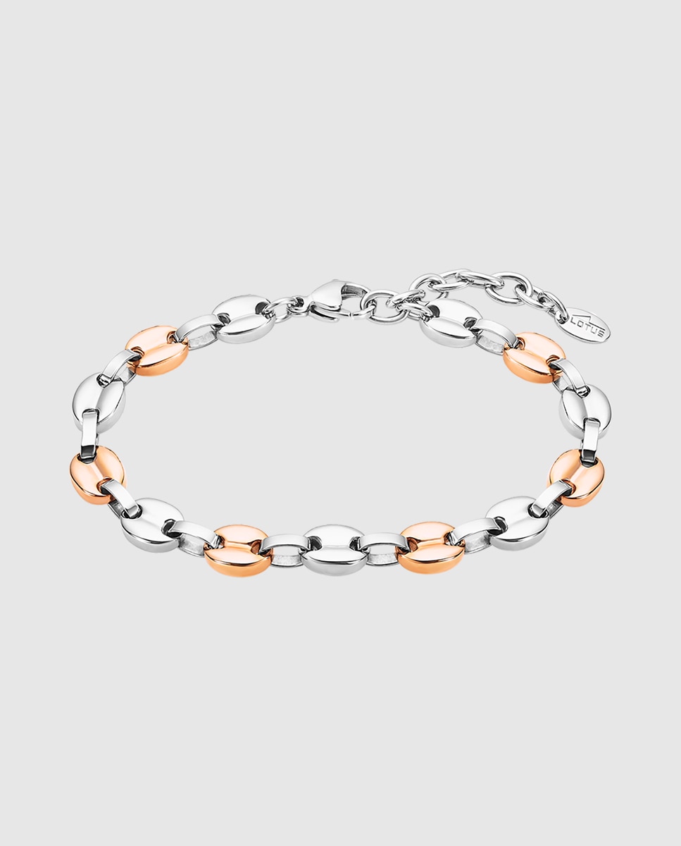Pulseira de Elos Lotus Style Ls2124-2 3 Urban Woman de Aço Inoxidável com Acabamento Brilhante Prata / Laranja / Carbono-1