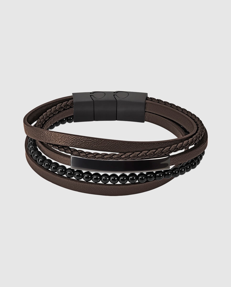 Pulseira Lotus Style Ls2144-2/3 Urban Man de Couro com Acabamento Mate Castanho-escuro-1